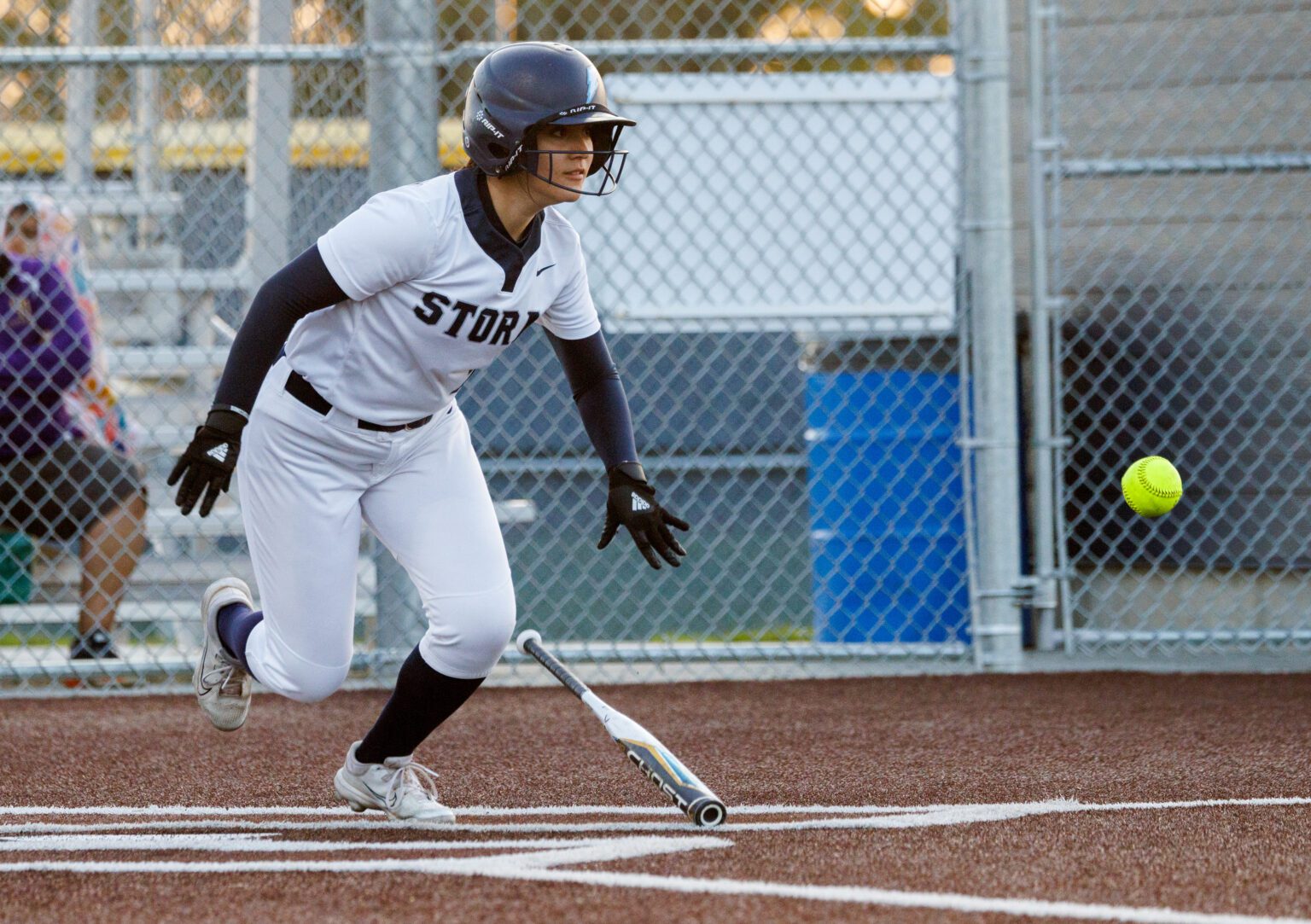 Squalicum's Tanishia Bardsley-Taylor lays down a bunt to tie an April 27 game against Oak Harbor in the eighth inning in Bellingham. However