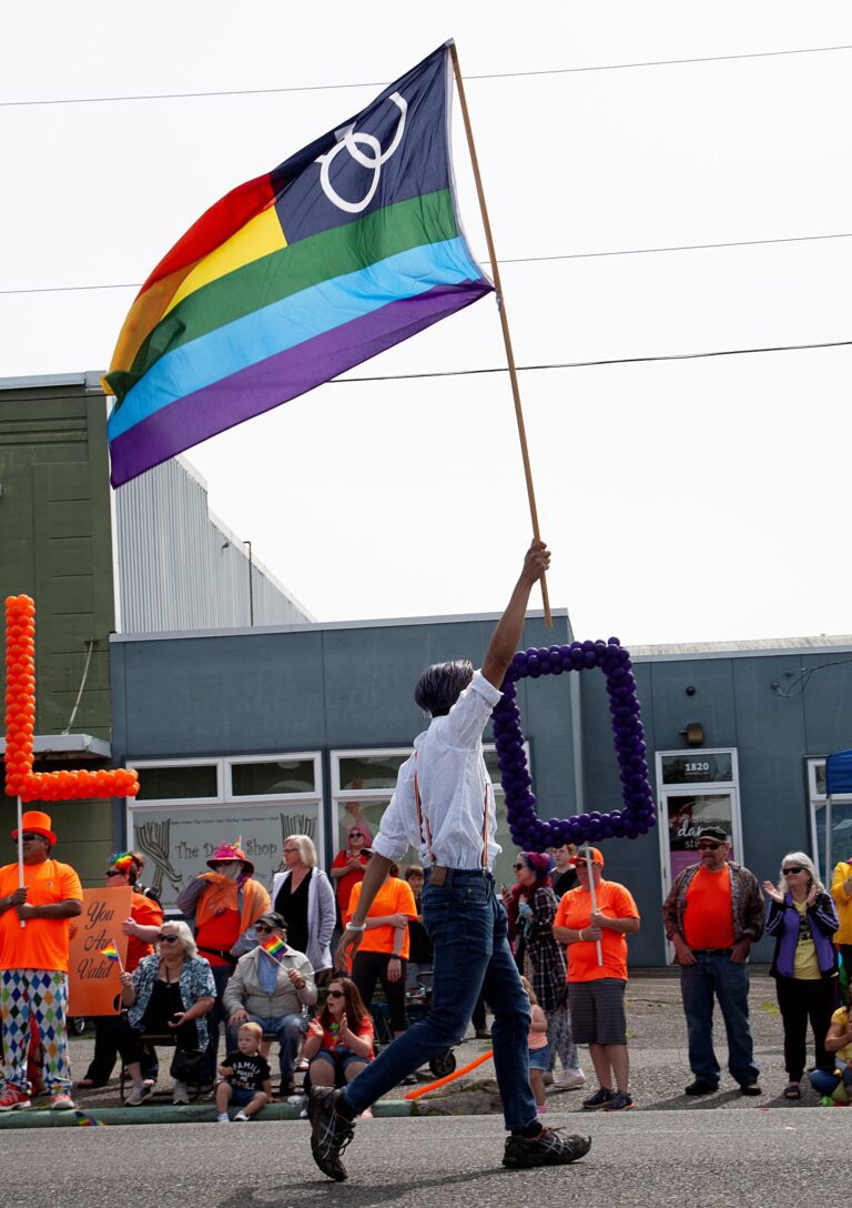 At the inaugural Whatcom Youth Pride Parade in June 2019