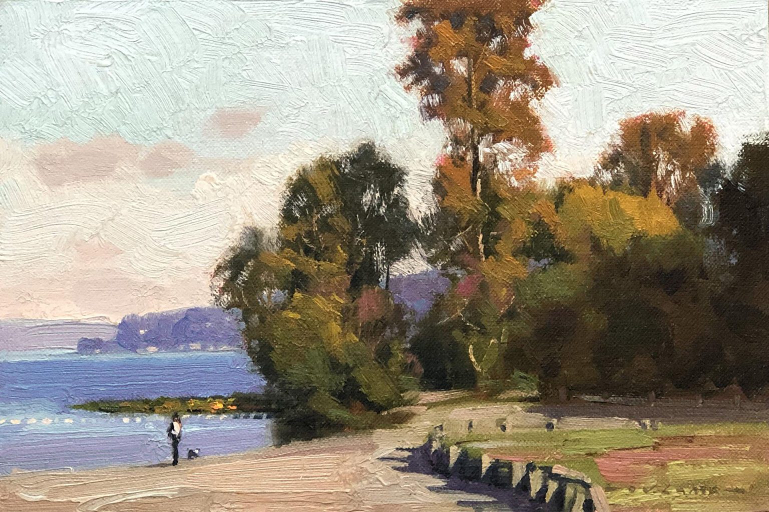 Jim Lamb's “October Shore” oil painting can be seen at an opening reception for the seventh annual “Little Gems” Small Works Show happening from 6–8 p.m. Friday