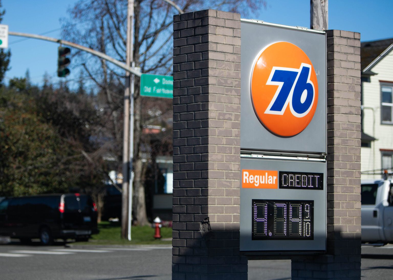 Gas sells for $4.74 a gallon at the 76 in Fairhaven on March 8.