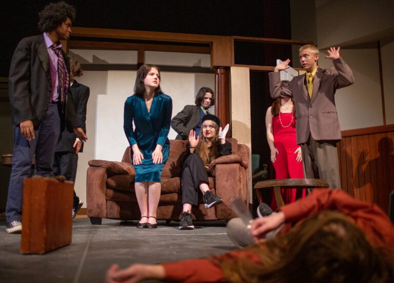 Bellingham High School students act out "Clue" – a murder mystery comedy set in the world of the popular board game – during dress rehearsal on Nov. 4. The show will open Nov. 10 and runs through Nov. 19.