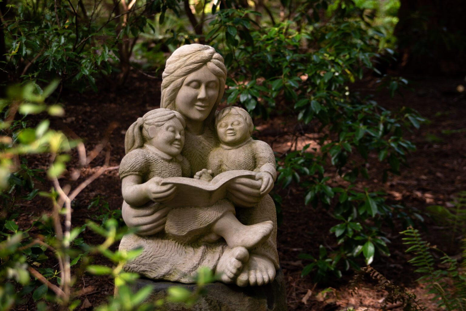 "Peace" by Tracy Powell is one of many sculptures in Bellingham's Big Rock Garden Park. A Mother's Day event will take place at the 2.5-acre sculpture park Sunday