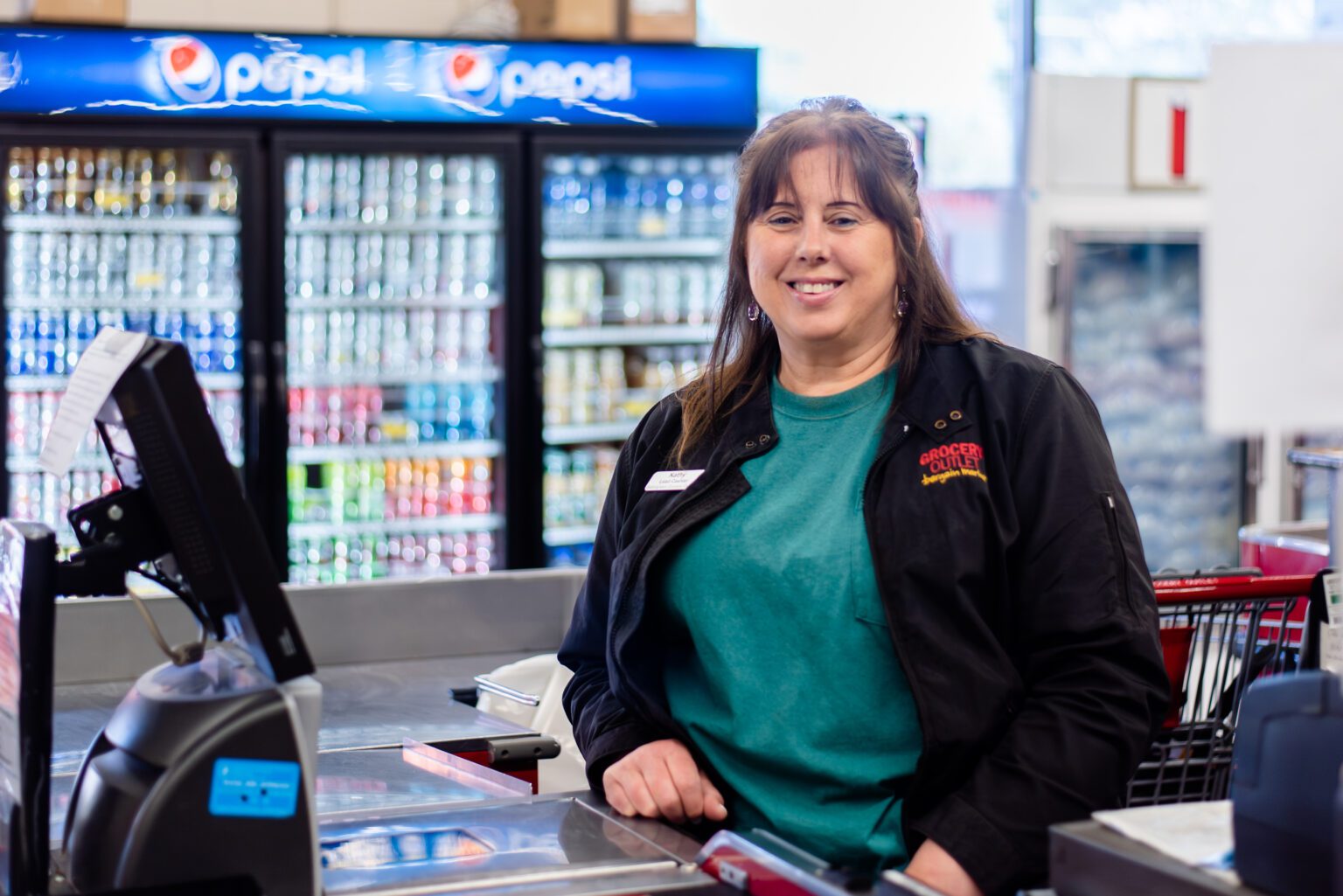 Kathy Dotinga is the lead cashier at Bellingham Grocery Outlet