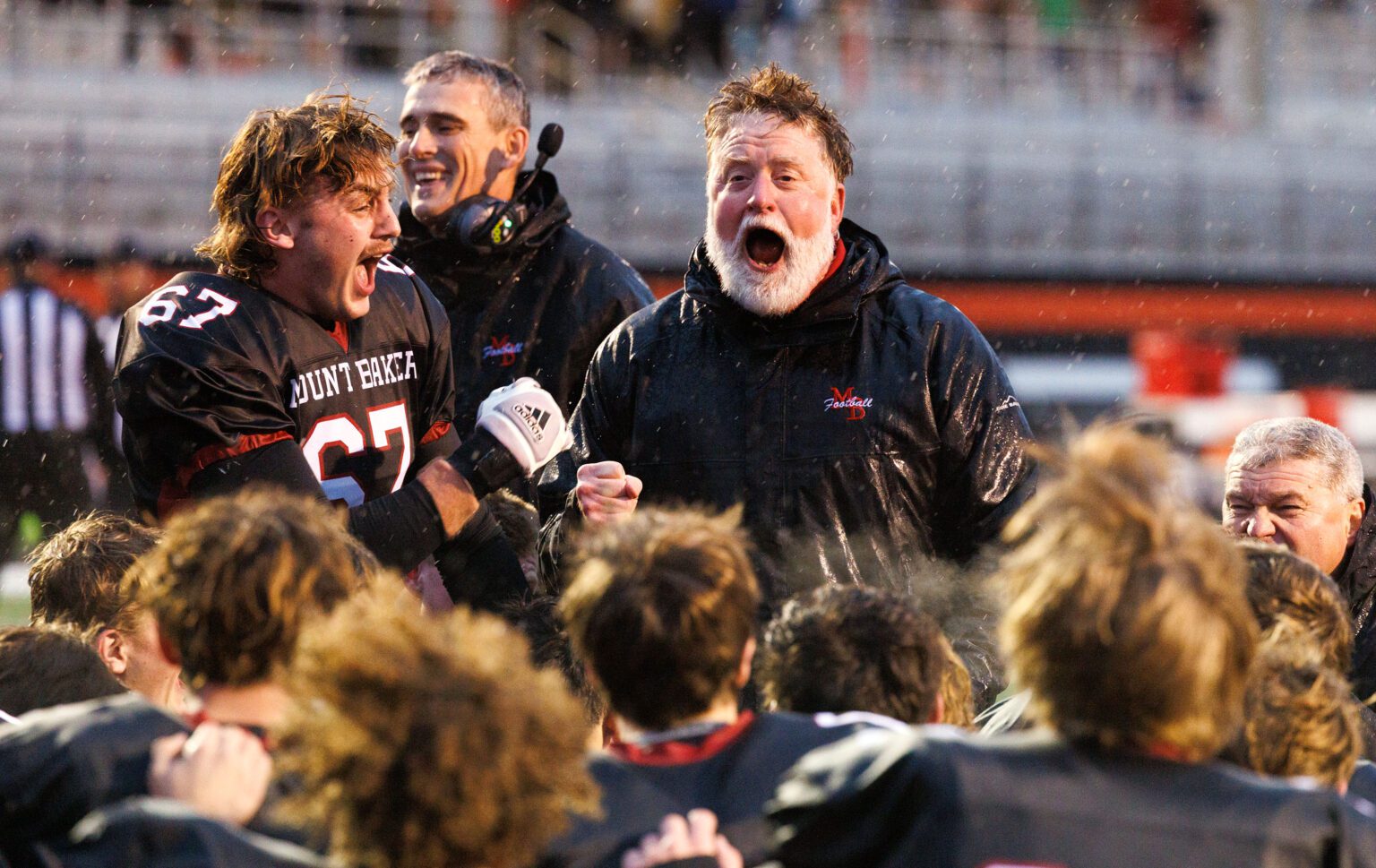 Ron Lepper celebrates with his team.