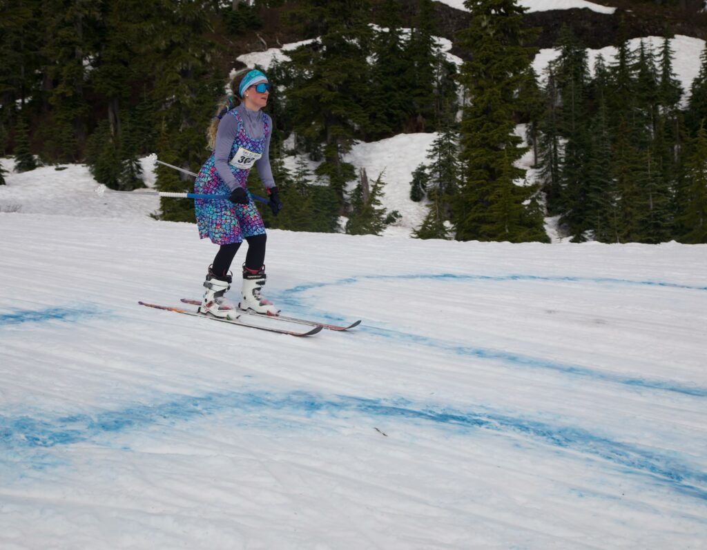 Amber Hickey of Mermaid Revolution makes her way down the hill in the second leg.