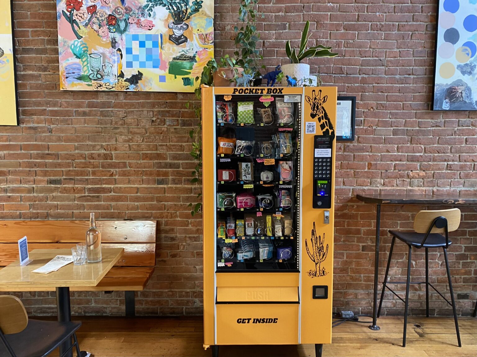 A Pocket Box vending machine inside of Black Sheep. The vending machine is one of three in downtown Bellingham.