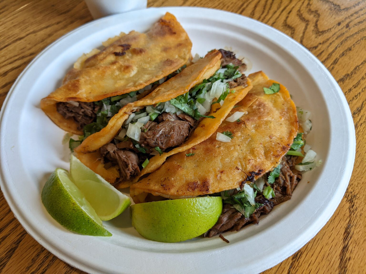Birria tacos at the Antojos Locos food truck in the parking lot of Burlington Coat Factory are a specialty. Richly seasoned braised beef is tucked inside tortillas and griddle-fried