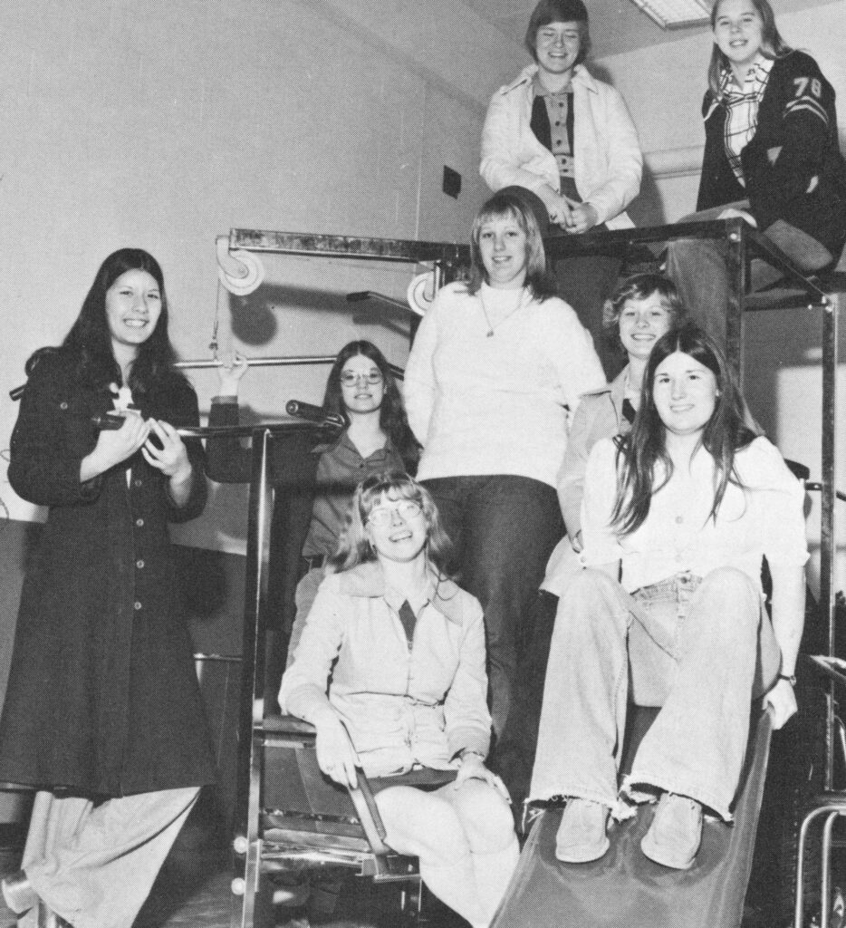 A group of women attending the Girls Athletic Association at Burlington-Edison High School.