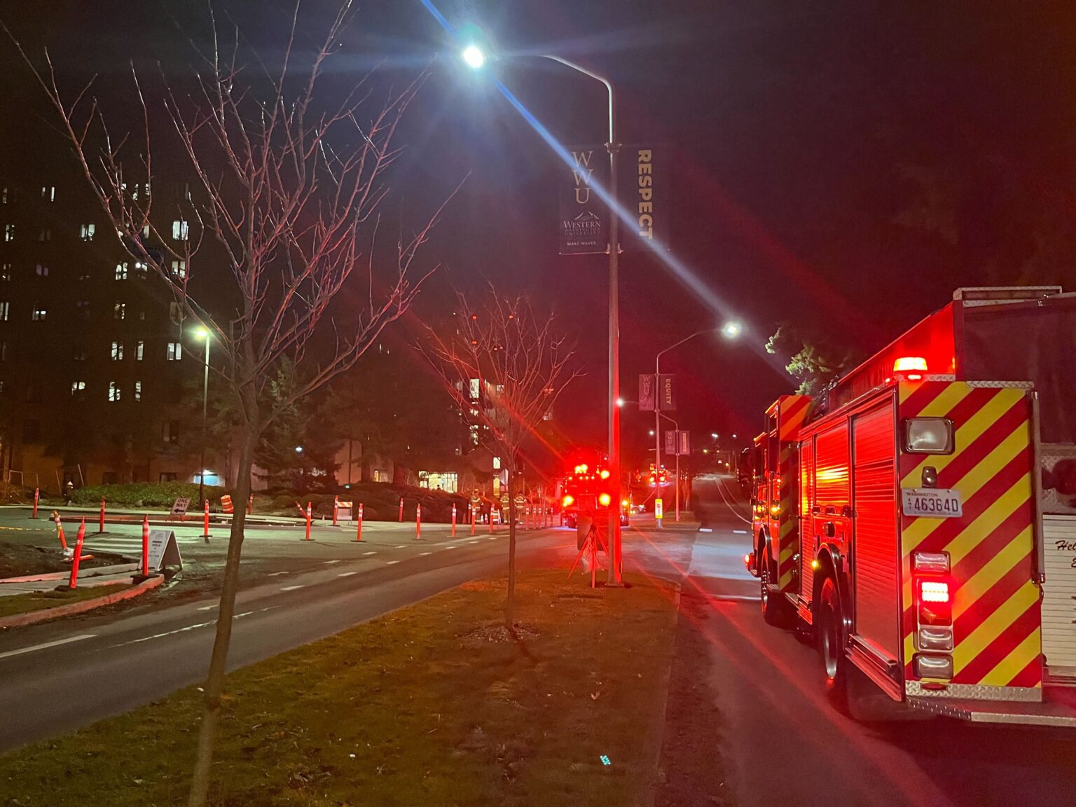 Bellingham Fire Department responded to a small fire on an outdoor stairwell at Buchanan Tower on Western Washington University's campus Jan. 19.