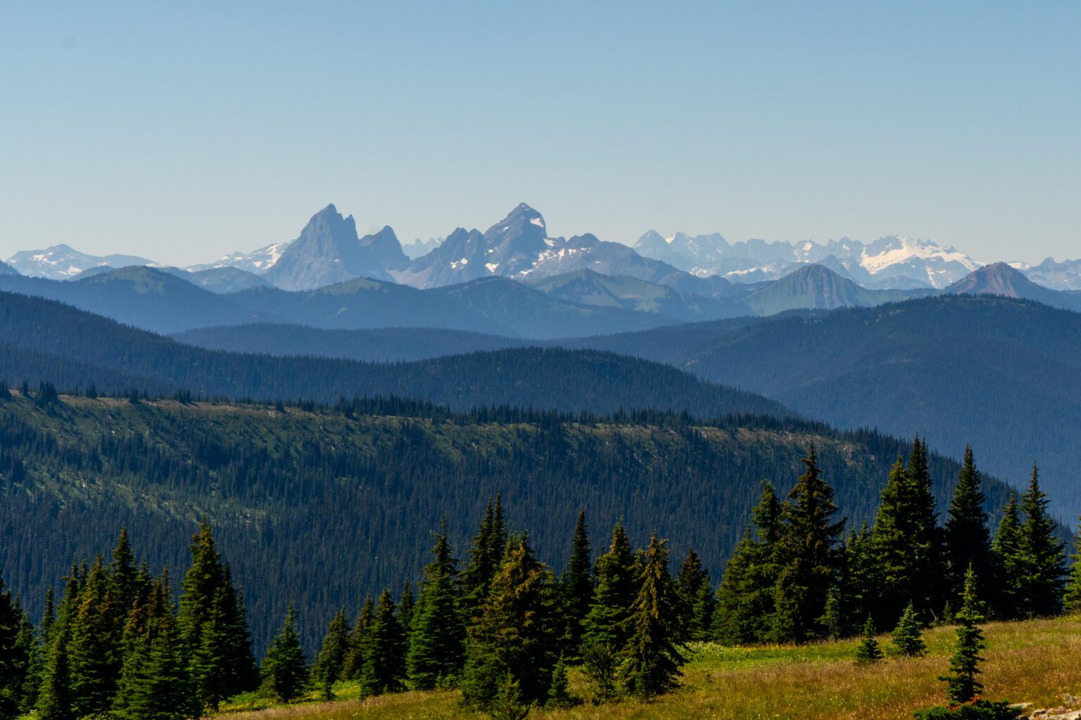 The 13-mile Heather Trail offers views of craggy peaks of the Canadian Cascades from Manning Provincial Park on Aug. 17.