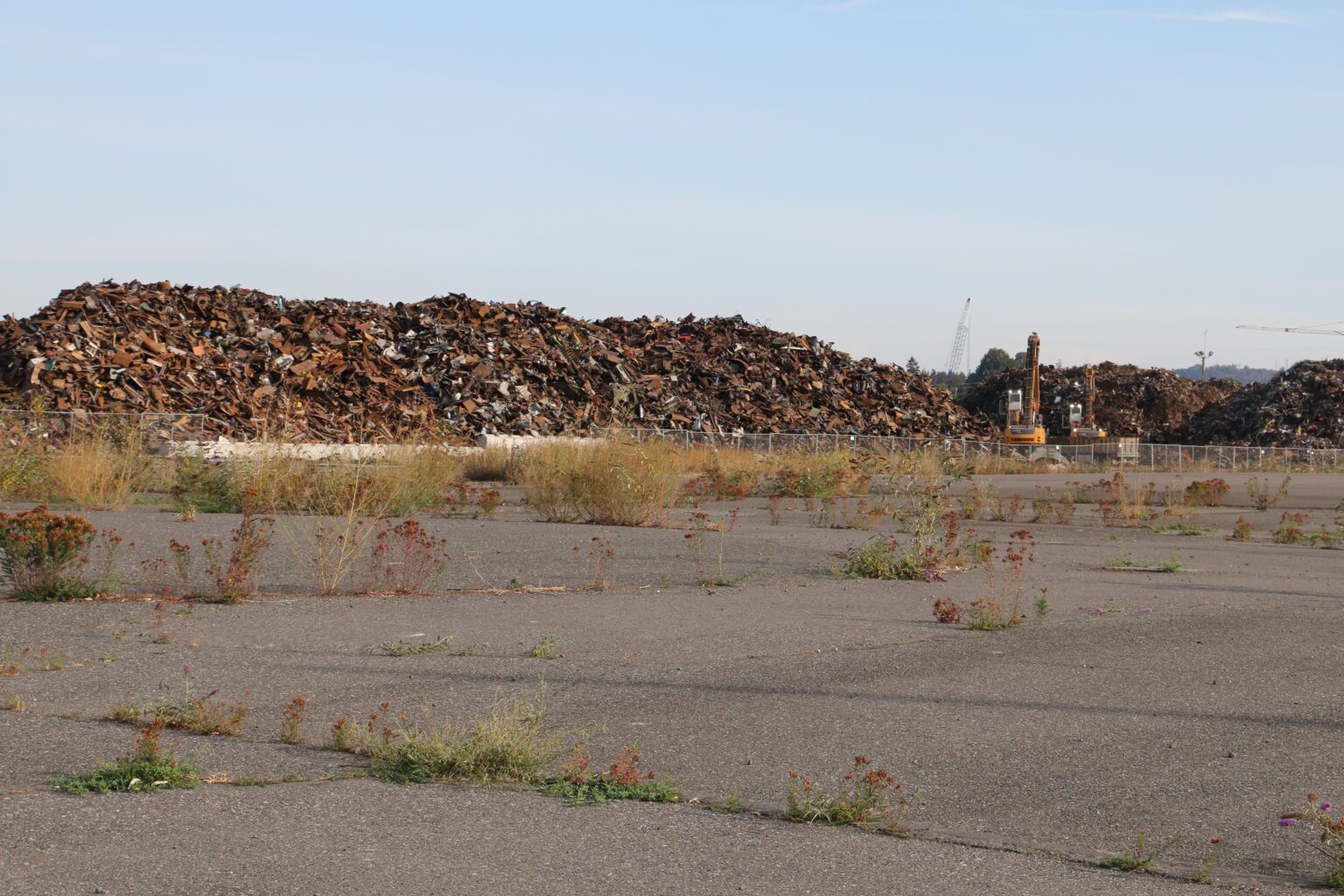 Piles of scrap metal await export at Bellingham Shipping Terminal in September 2022. ABC Recycling of British Columbia has been storing the metal on the waterfront since July and nearby residents have complained about the noise.