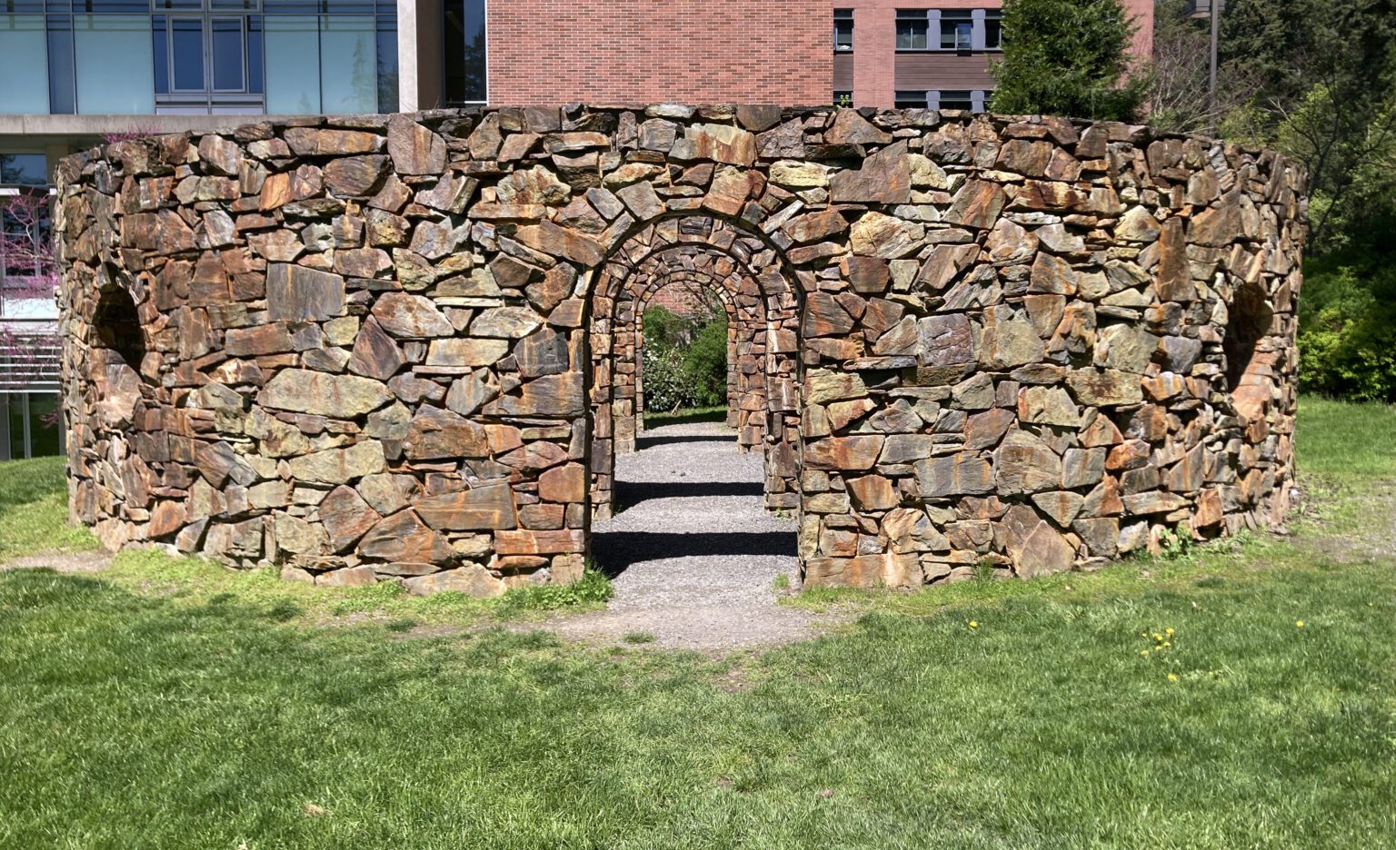 "Stone Enclosure: Rock Rings" was designed by Nancy Holt