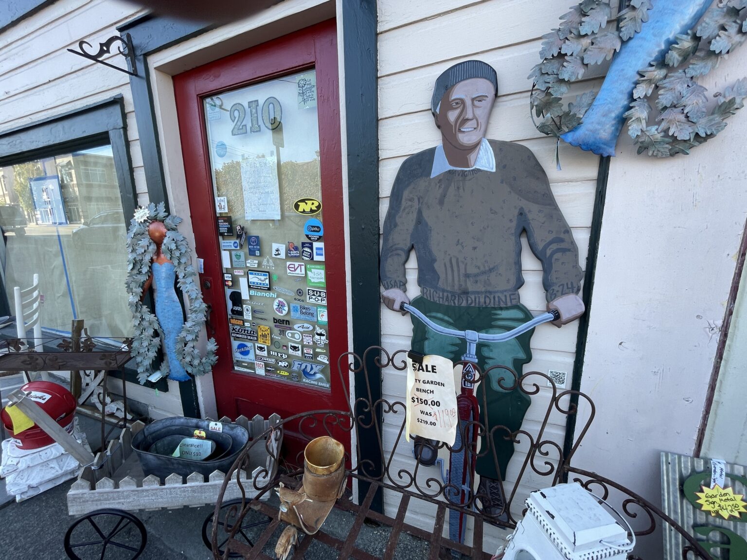 Outside of Alley Cat Antiques in downtown Anacortes