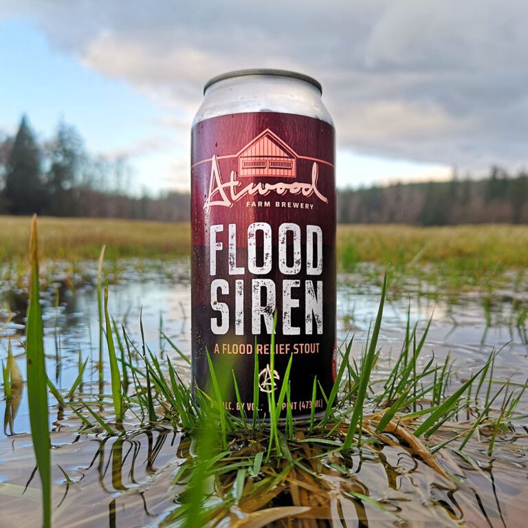 Pick up a four-pack of Atwood Farm Brewery's hyper-local Flood Siren and help raise funds for those affected by November's devastating floods.