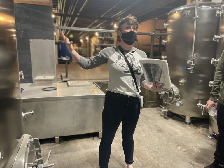 Good Time Girls co-owner Wren Urbigkit discussed history and handcrafted spirits during a recent Chuckanut Bay Distillery tour.