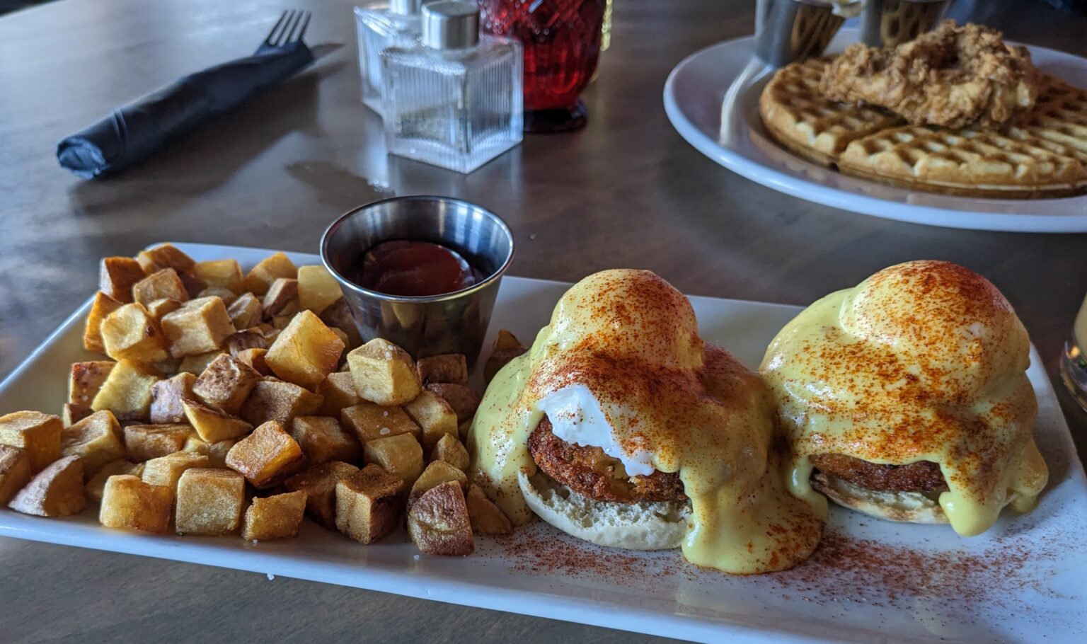 The Dungeness crab cake Benedict served at The Black Cat's Sunday brunch is worth a visit on its own. The hollandaise sauce may seem light at first