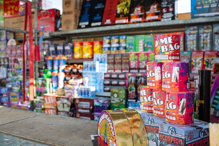 Fireworks for sale in June 2022 at a stand in Ferndale. The National Weather Service issued a heat and fire weather warning Friday