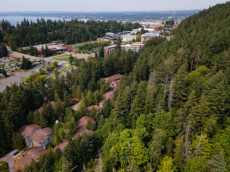 Aerial view of Western Washington University.