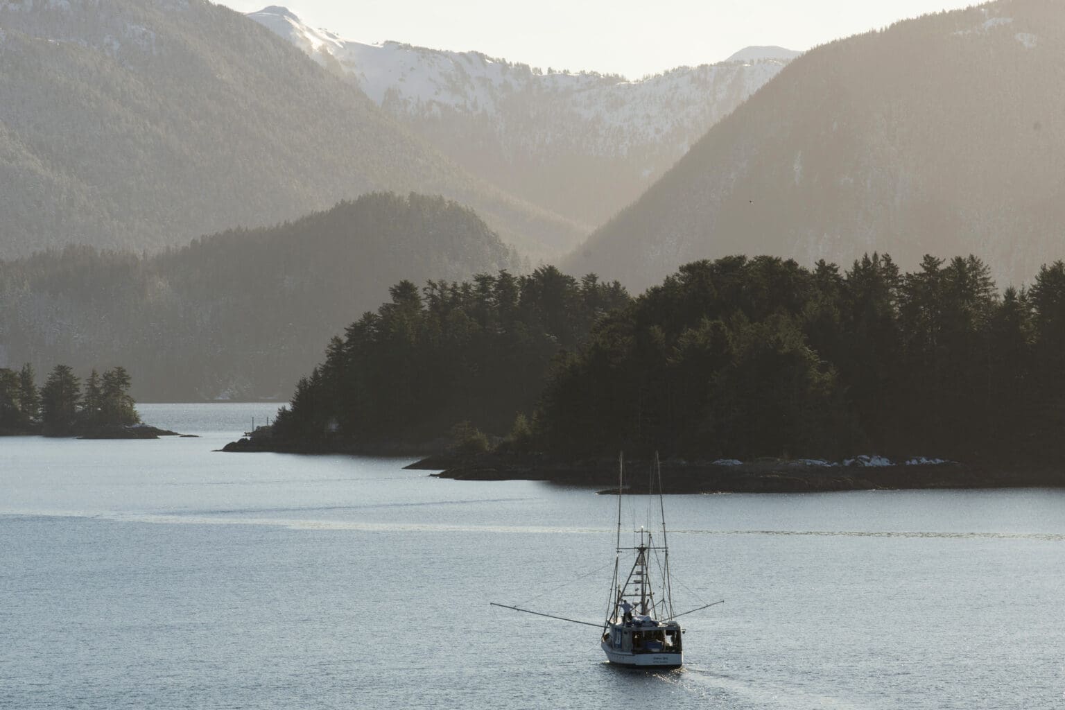 A troller fishes in Sitka Sound
