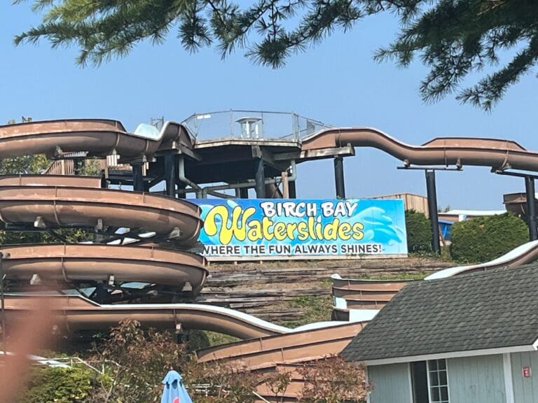 The exterior of Birch Bay Waterslides in Blaine is shown on Saturday
