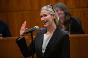 Mayor Kim Lund is sworn in on Monday, Jan. 8 at a Bellingham City Council meeting.