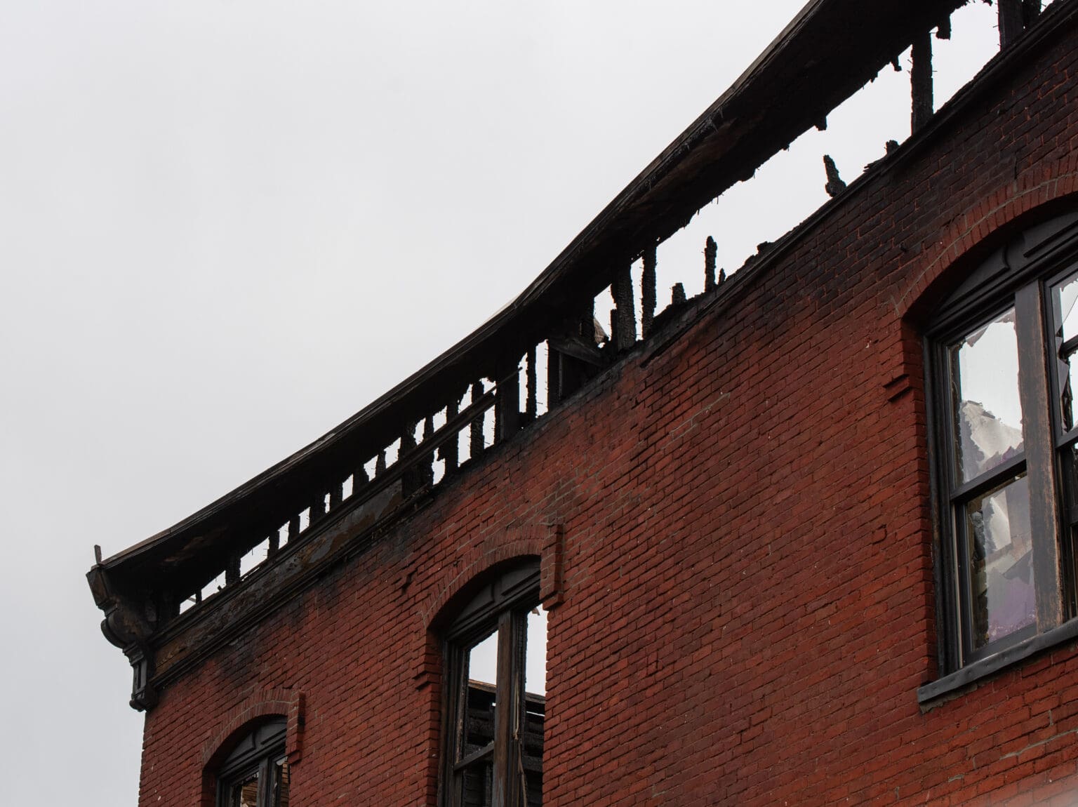 The Terminal Building eaves were burnt out in a fire that started Saturday night