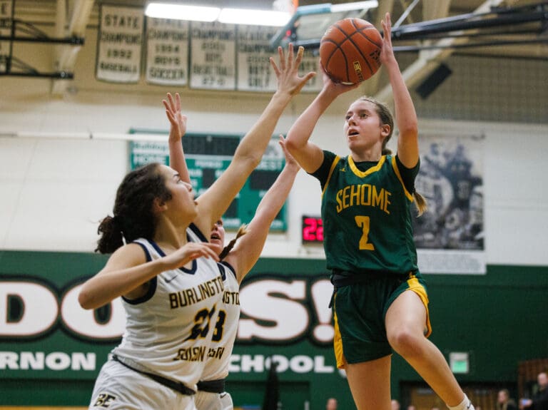Sehome's Madi Cooper puts up a shot late in the fourth quarter Feb. 13