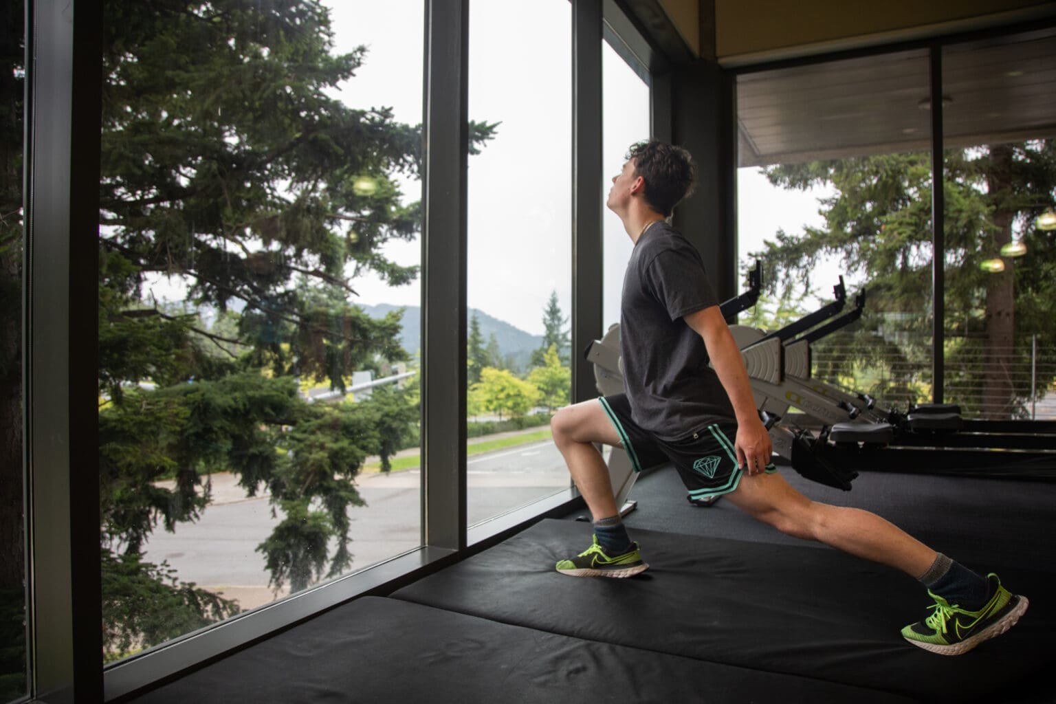 Carson Moss stretches at the Wade King Student Recreation Center at Western Washington University Aug. 9. Bellingham residents should find a way to build a larger-scale recreation center open to the general public