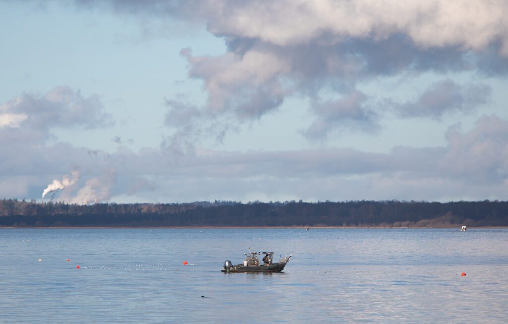 A crabboat on the waters of Bellingham Bay.