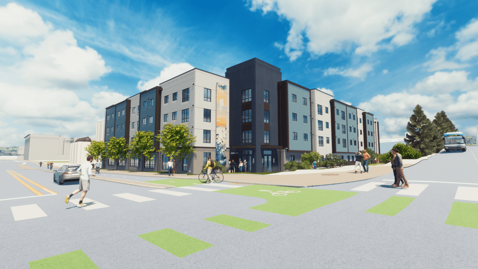 The visual representation of Millworks affordable housing project once its completed.