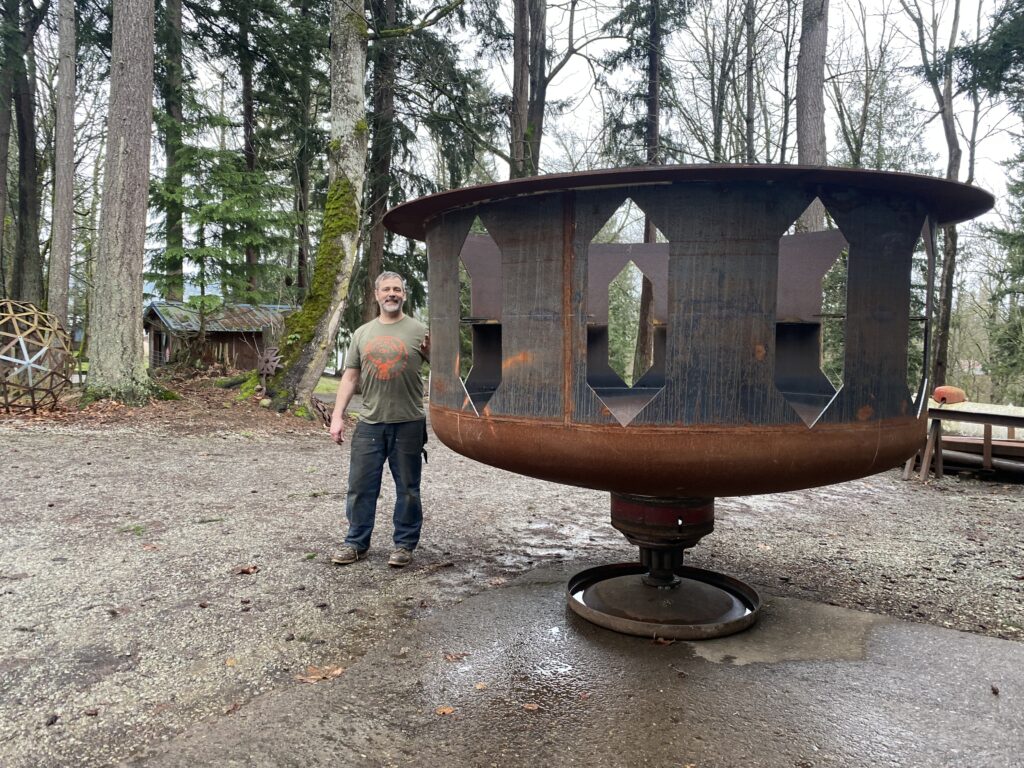 Metalworker and architectural fabrication specialist Dave Kitts shares his work-in-progress fire pit project, "Virgil."