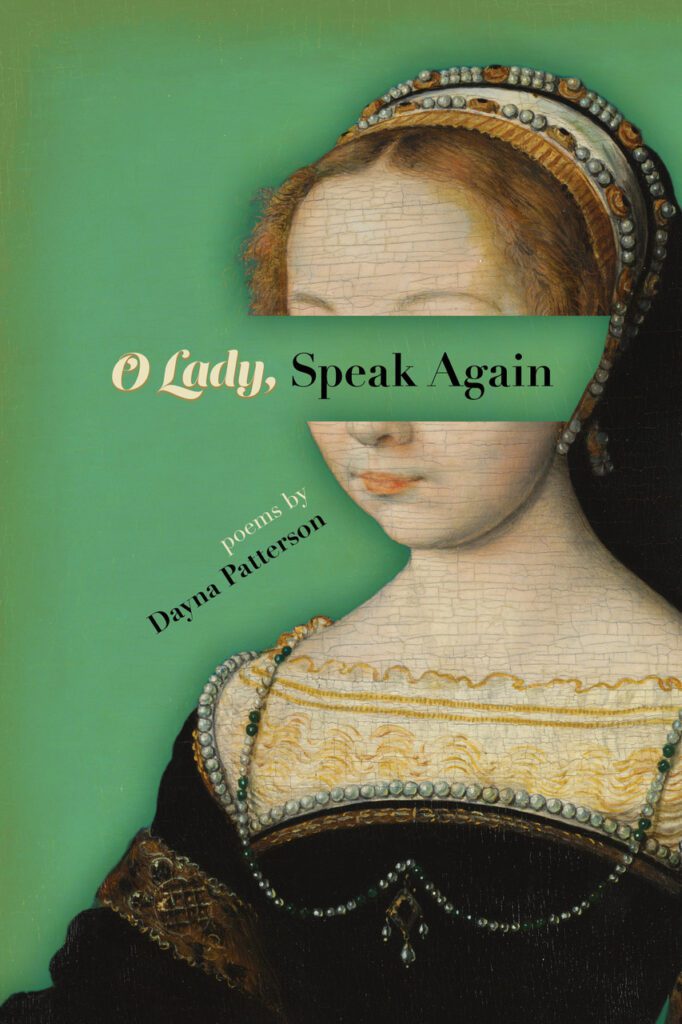 The book cover of "O Lady, Speak Again" has a Victorian woman on a green backdrop.
