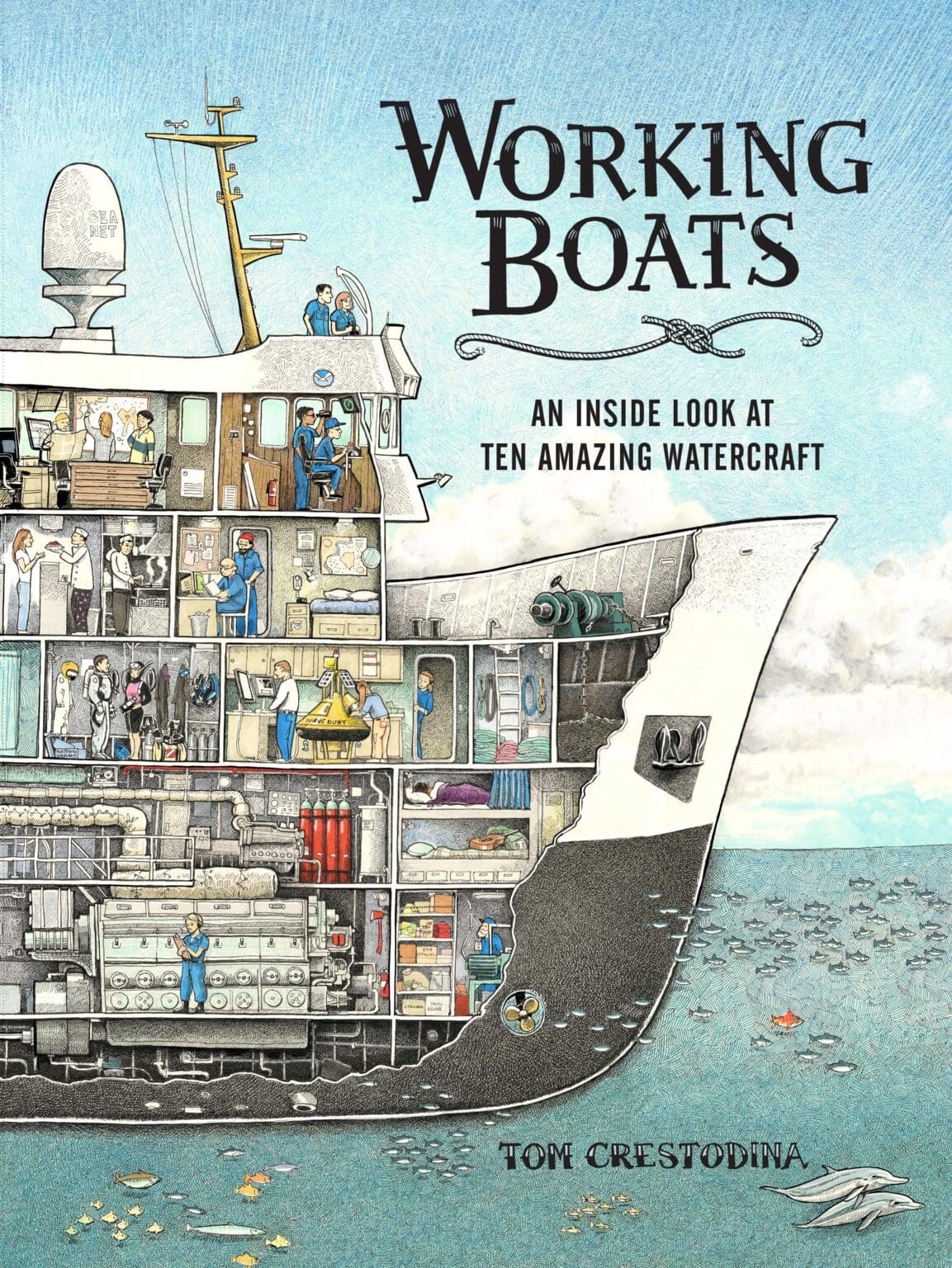 Bellingham-based fisherman and artist Tom Crestodina's “Working Boats: An Inside Look at Ten Amazing Watercraft” book cover shows the inside of a ship.