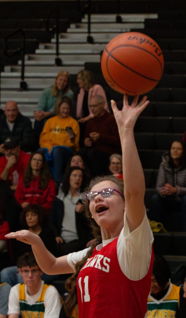 Maddie Fellers puts up a shot during the first half.
