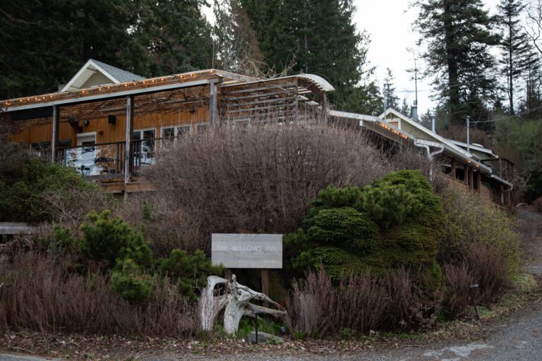 The closed Willows Inn on Lummi Island, seen on March 6, 2024. The property is again for sale.