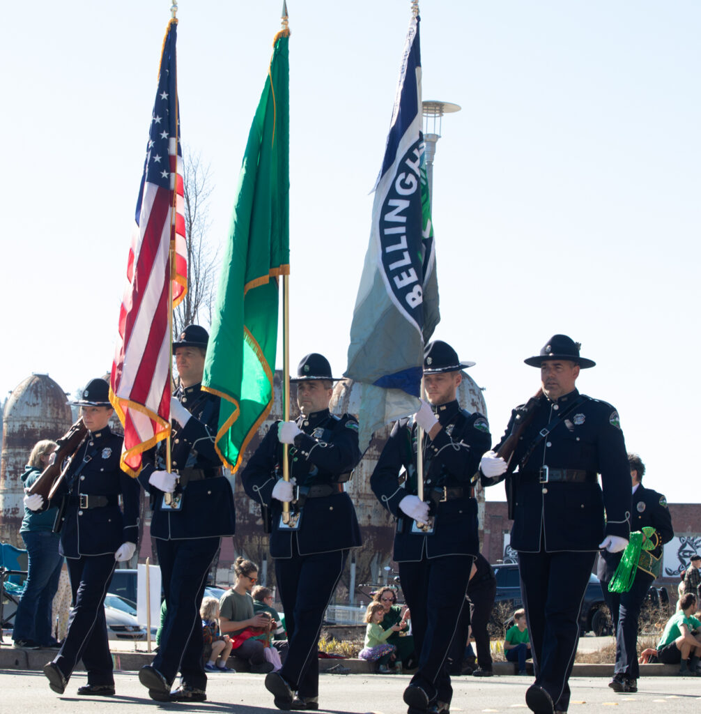The Bellingham Police Department walks near the front of Sunday's parade.