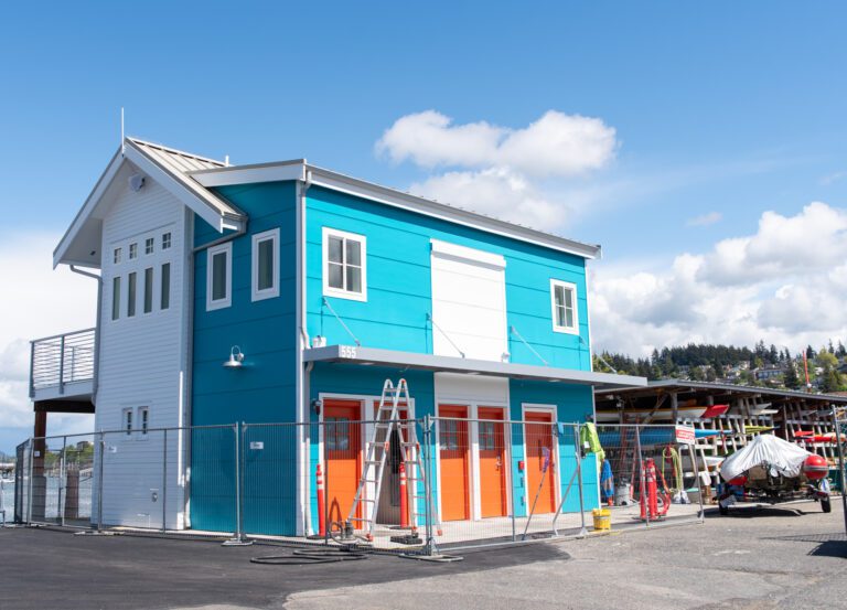 The Wheelhouse Building is getting finishing touches on Monday, April 29 at the Community Boating Center. The building added accessible, heated restrooms and showers alongside classroom and community spaces.