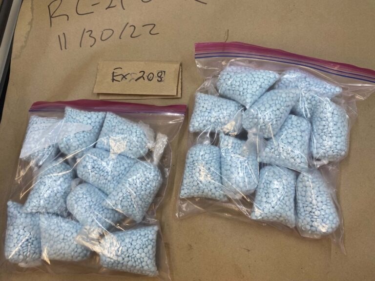 Bags of fentanyl stored into large zip lock bags.